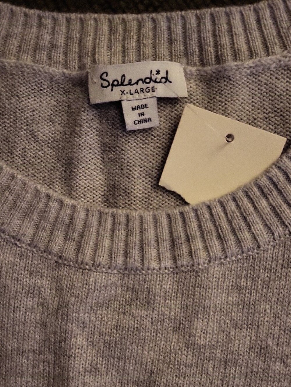NWT, Splendid Heather Gray Crewneck Sweater, SIZE XL - Picture 3 of 6